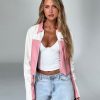 Festival Tiger Mist | Delia Jacket - Pink : Pink/White