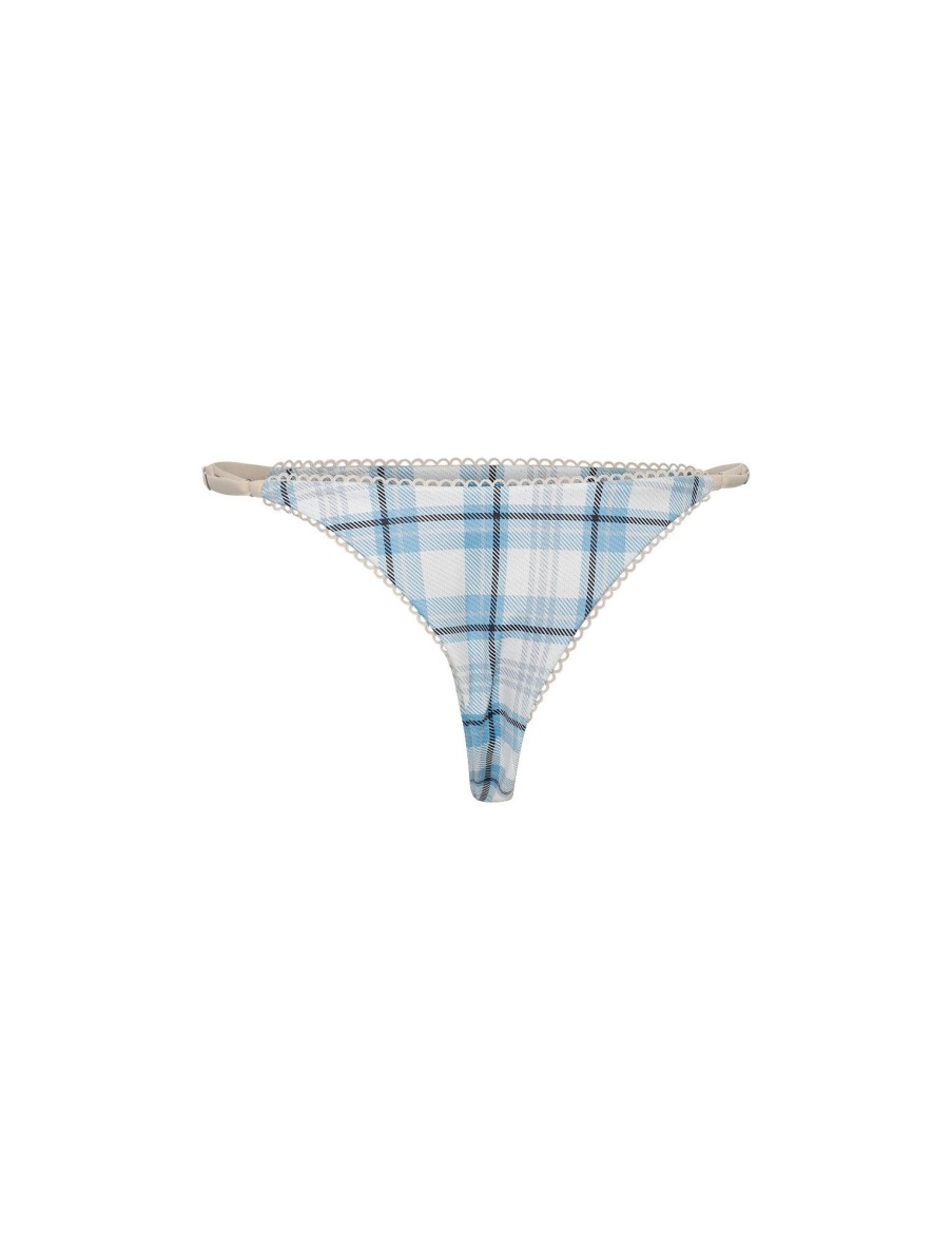 Swim Tiger Mist | Lucia Bikini Bottom - Blue : Tartan