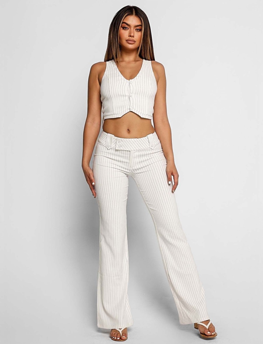 Pants Tiger Mist | Kittie Pant - White Pinstripe