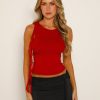 Resort Wear Tiger Mist | Kiri Top - Red : Crimson