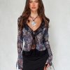 Tops Tiger Mist | Zelda Top - Black Abstract