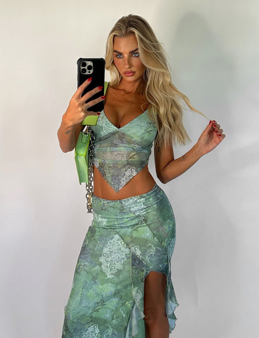 Festival Tiger Mist | Theo Top - Green : Floral