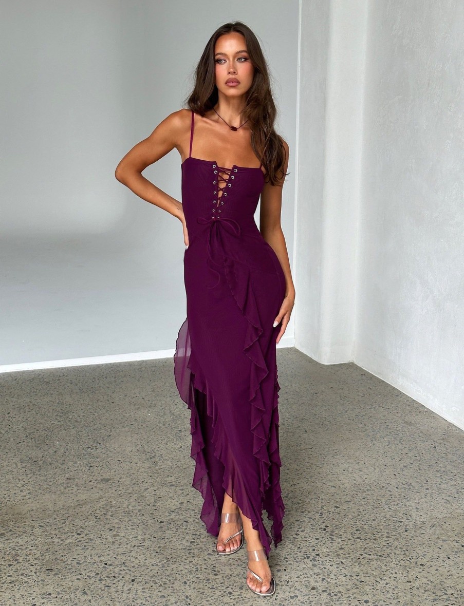 Formal Outfits Tiger Mist | Chaya Dress - Purple : Deep Purple