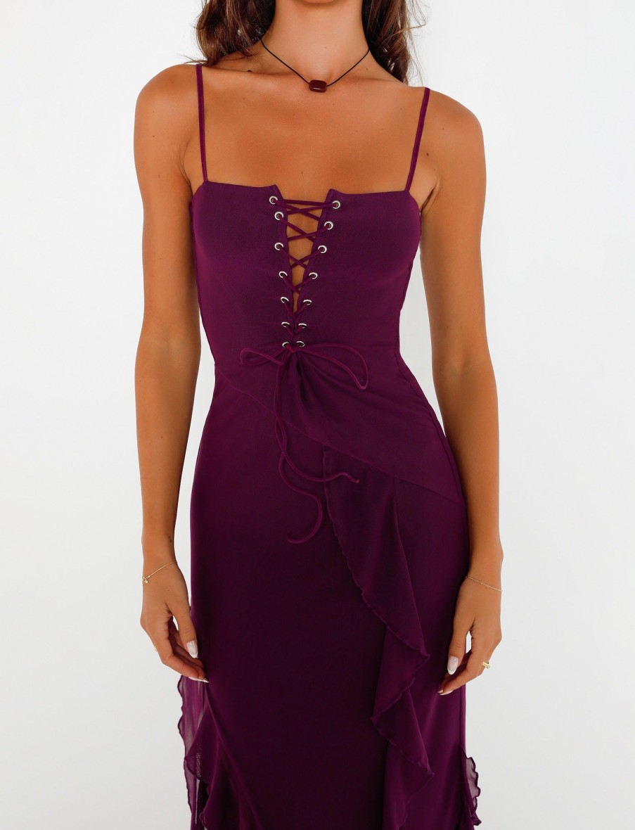 Formal Outfits Tiger Mist | Chaya Dress - Purple : Deep Purple